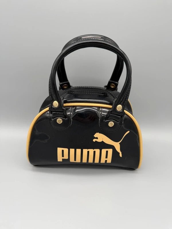 Puma Retro "Speedy" Mini Bowling Bag - Black/Gold Patent