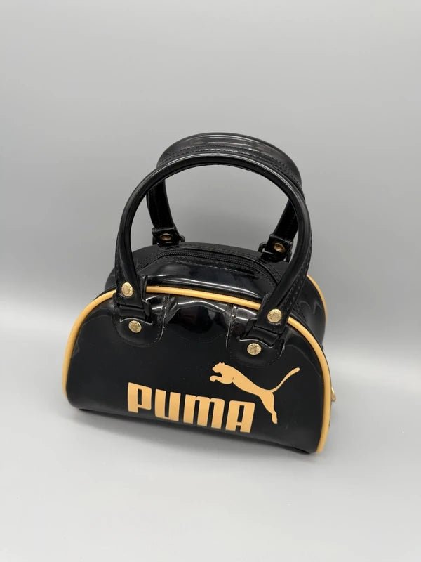 Puma Retro "Speedy" Mini Bowling Bag - Black/Gold Patent