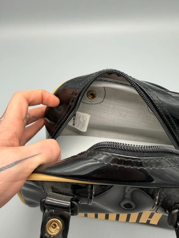 Puma Retro "Speedy" Mini Bowling Bag - Black/Gold Patent - Past Pieces