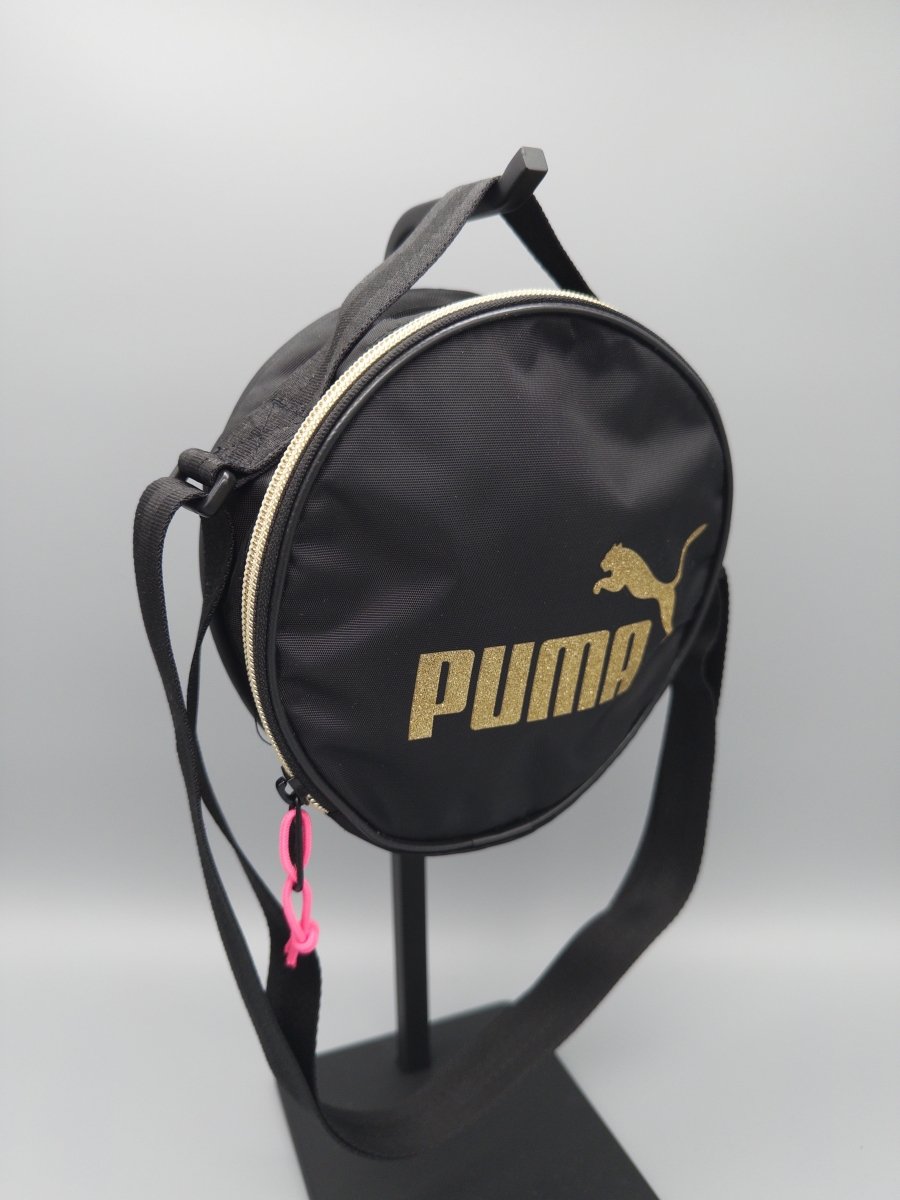 Puma Sportstyle "Glitter" Circle Mini Bag - Black/Gold Y2K Aesthetic - Past Pieces