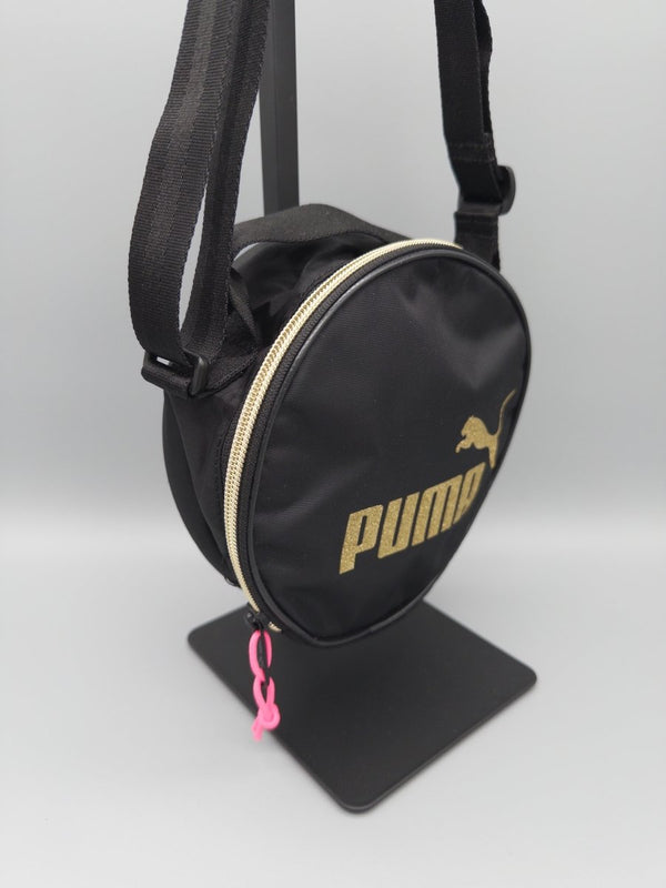 Puma Sportstyle "Glitter" Circle Mini Bag - Black/Gold Y2K Aesthetic