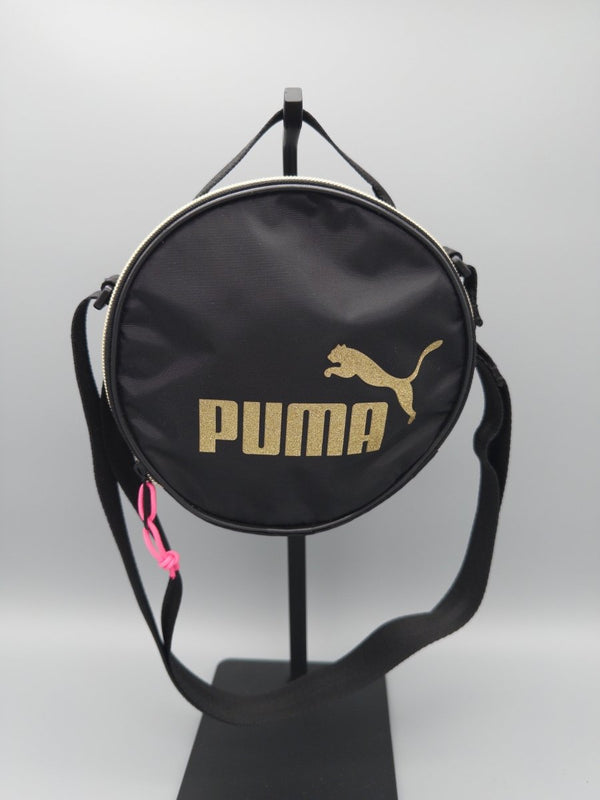 Puma Sportstyle "Glitter" Circle Mini Bag - Black/Gold Y2K Aesthetic
