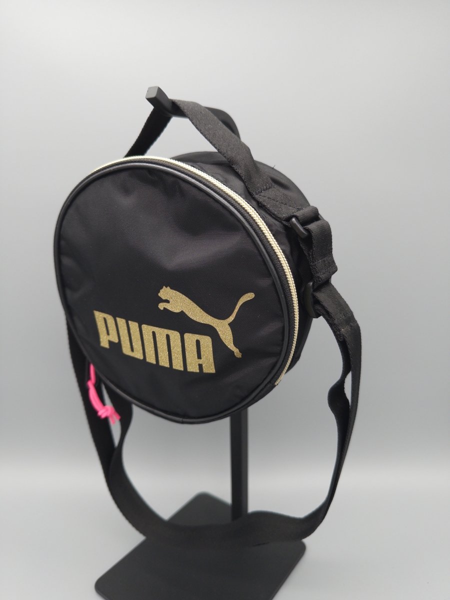 Puma Sportstyle "Glitter" Circle Mini Bag - Black/Gold Y2K Aesthetic - Past Pieces