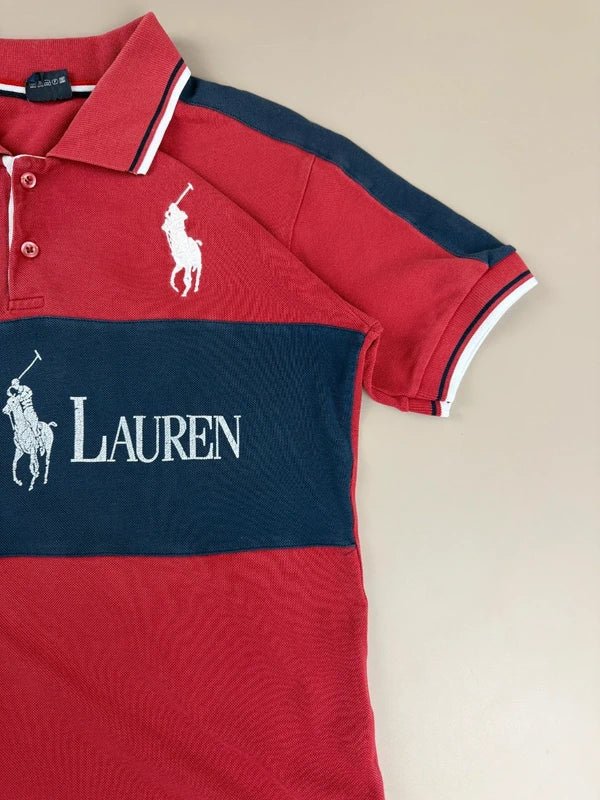 Ralph Lauren Polo Sport Archive "Big Logo" Statement Polo - Red & Navy Colorblock - Past Pieces