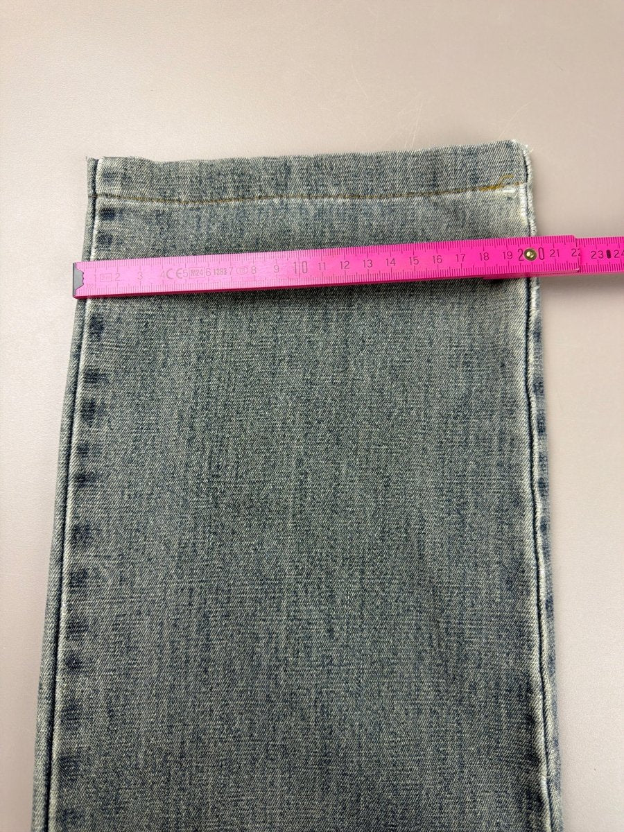 Sheng Yue Han "Oni Mask" Graphic Jeans - Baggy Light Wash - Past Pieces