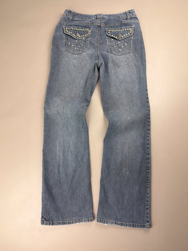 Sonoma Life+Style "Vixen" Flared Denim - Studded Y2K Low Waist