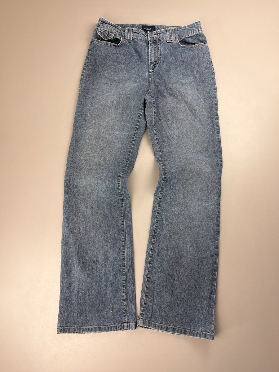 Sonoma Life+Style "Vixen" Flared Denim - Studded Y2K Low Waist - Past Pieces