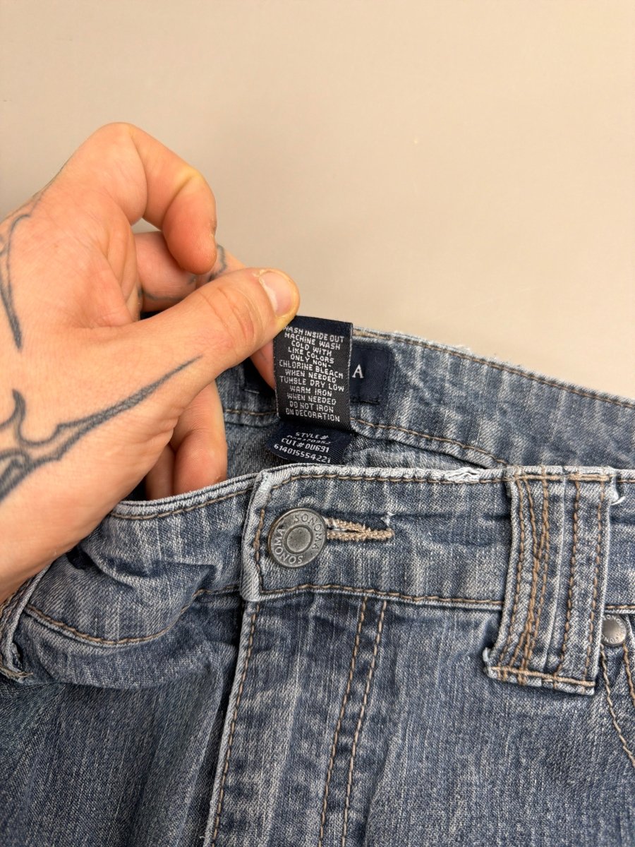 Sonoma Life+Style "Vixen" Flared Denim - Studded Y2K Low Waist - Past Pieces