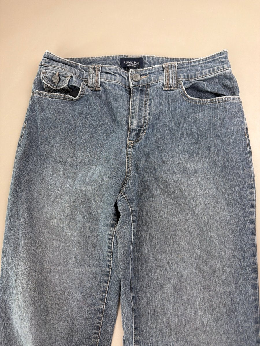 Sonoma Life+Style "Vixen" Flared Denim - Studded Y2K Low Waist - Past Pieces
