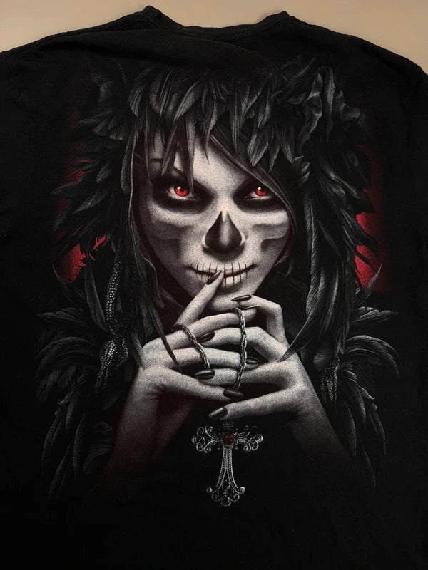 Spiral Direct "Gothic Requiem" Double-Sided Graphic Tee - Black & Red