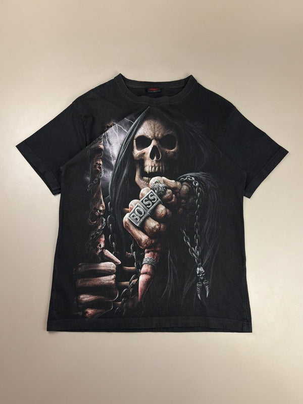 Spiral Direct "Grim Reaper Boss" Graphic Tee - Black