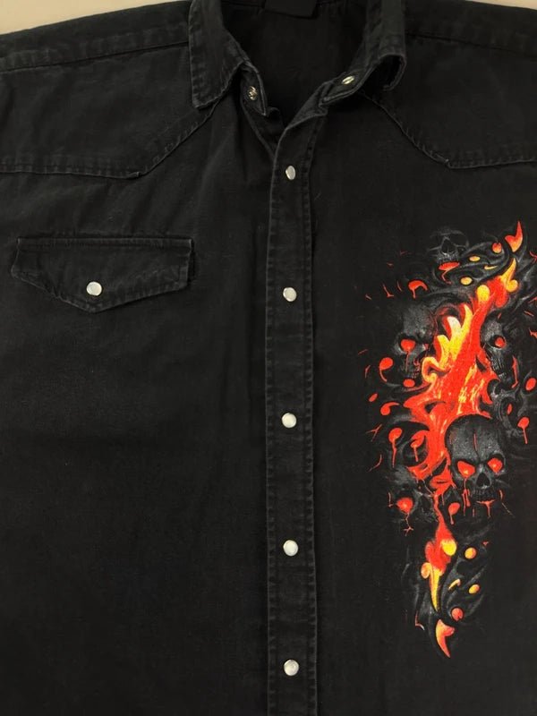 Spiral Direct "Inferno" Sleeveless Denim Shirt - All Black