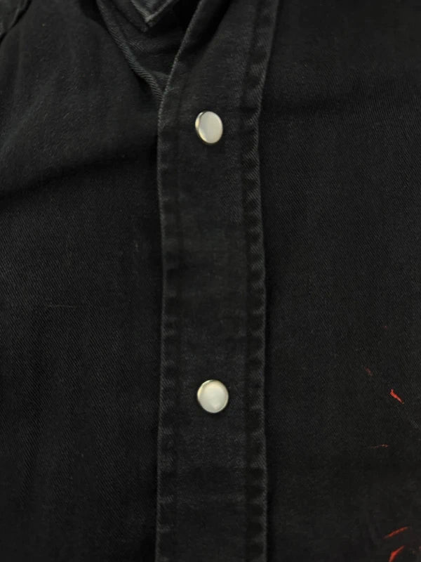 Spiral Direct "Inferno" Sleeveless Denim Shirt - All Black - Past Pieces
