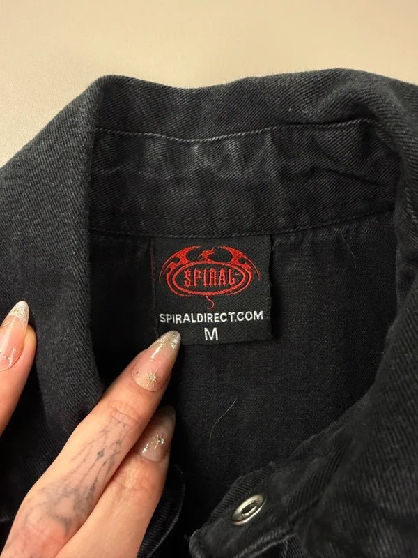 Spiral Direct "Inferno" Sleeveless Denim Shirt - All Black - Past Pieces