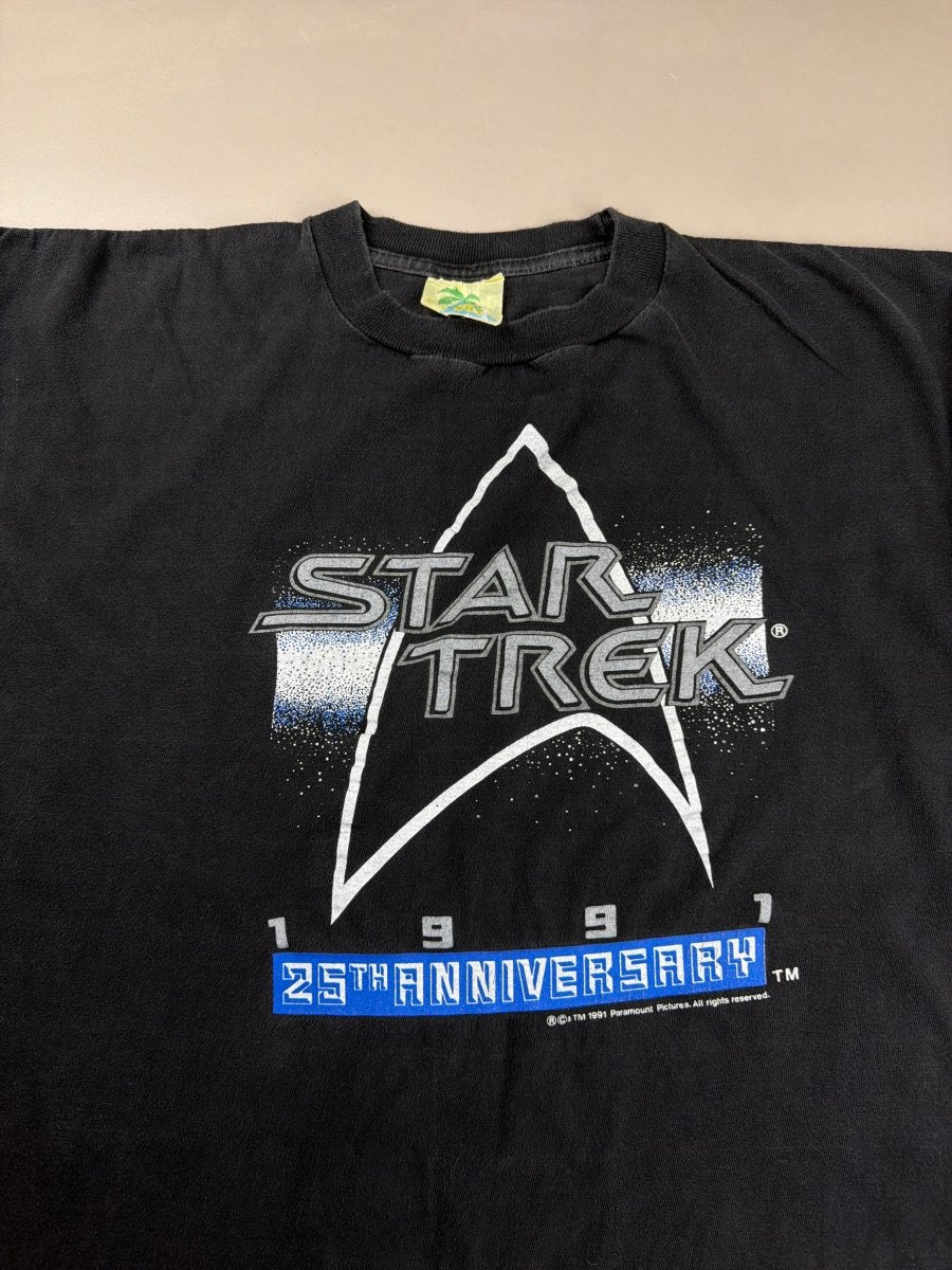 Star Trek 1991 "25th Anniversary" Galactic Graphic Tee - Faded Black - Past Pieces