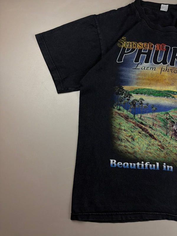 Super Vintage "Phuket Sunset" Graphic Tee - Faded Black