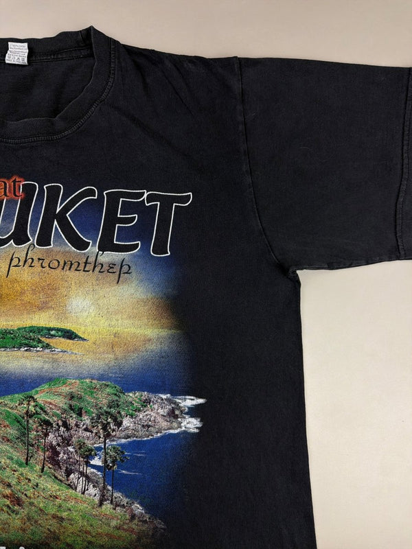 Super Vintage "Phuket Sunset" Graphic Tee - Faded Black
