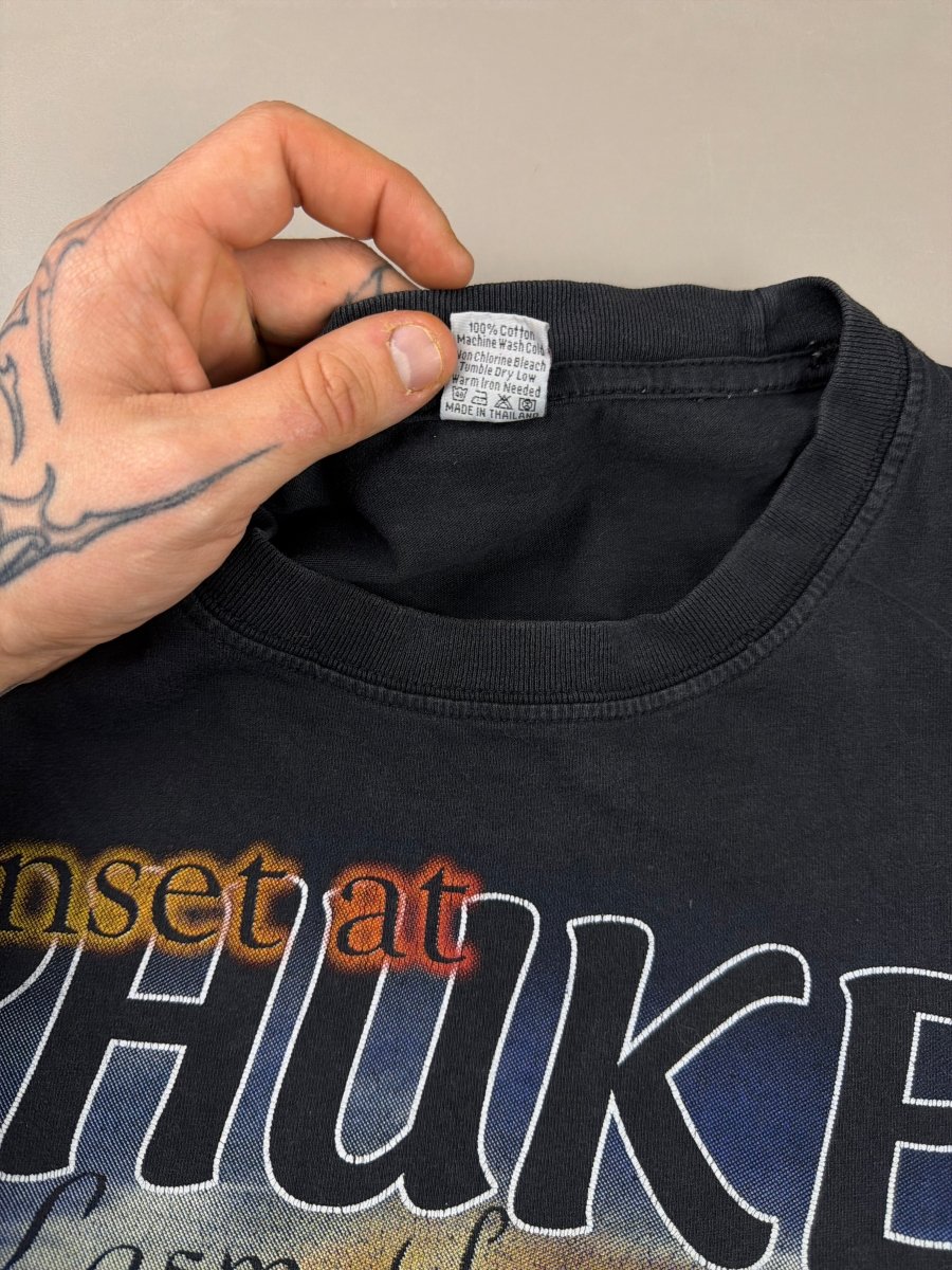 Super Vintage "Phuket Sunset" Graphic Tee - Faded Black - Past Pieces