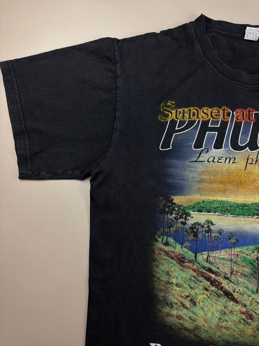 Super Vintage "Phuket Sunset" Graphic Tee - Faded Black - Past Pieces