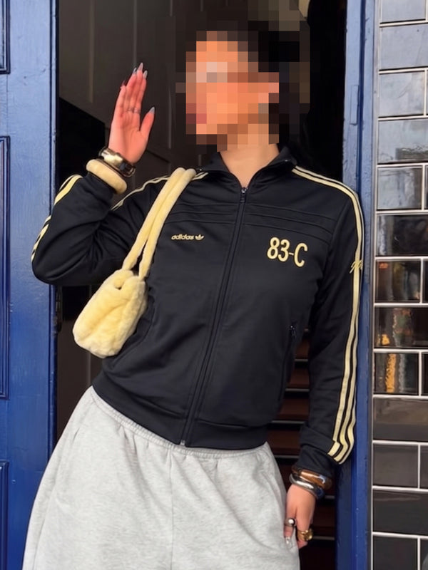 Adidas Originals "83-C J. Mano" Signature Track Jacket - Black & Gold