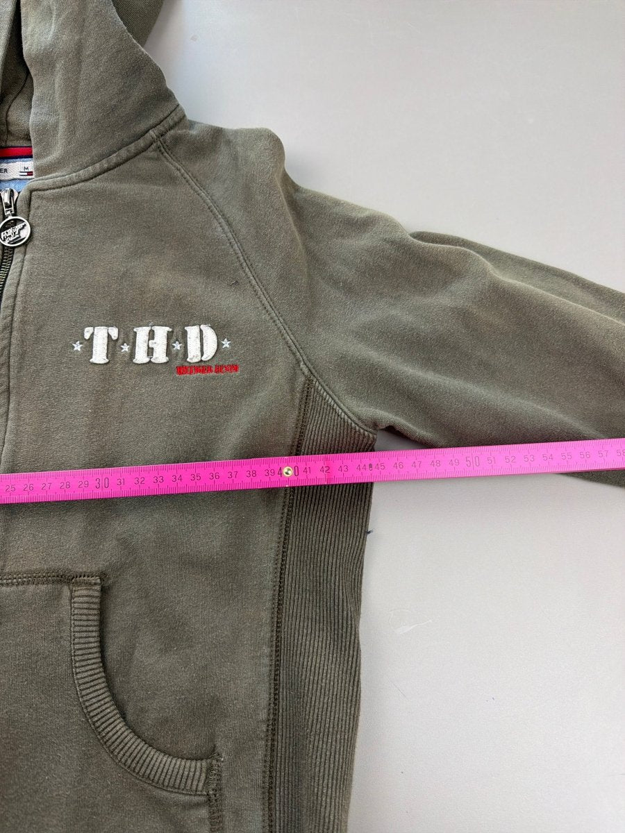 T.H.D. Since 1985 Archive Faded Zip Hoodie - Distressed Khaki - Past Pieces
