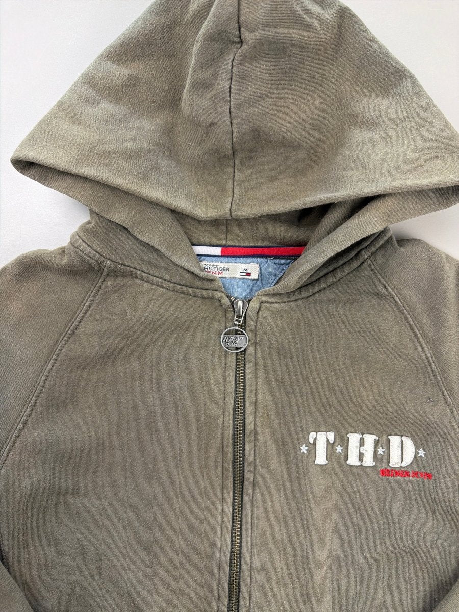 T.H.D. Since 1985 Archive Faded Zip Hoodie - Distressed Khaki - Past Pieces