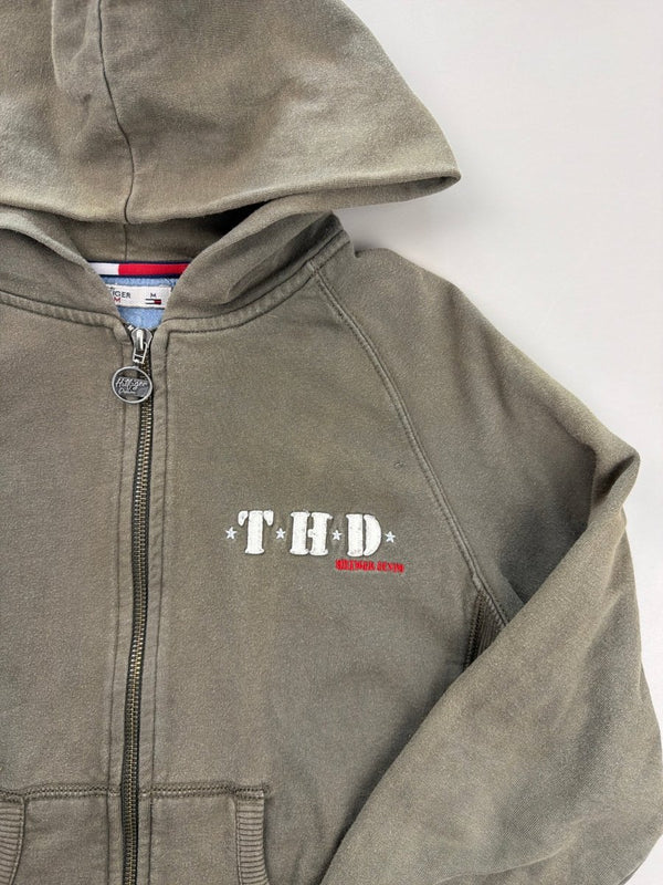 T.H.D. Since 1985 Archive Faded Zip Hoodie - Distressed Khaki