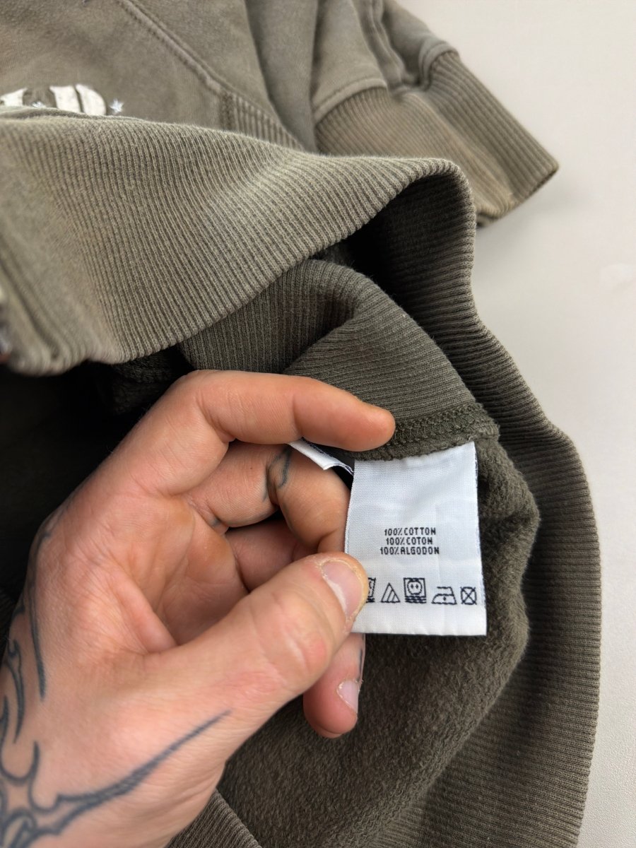 T.H.D. Since 1985 Archive Faded Zip Hoodie - Distressed Khaki - Past Pieces