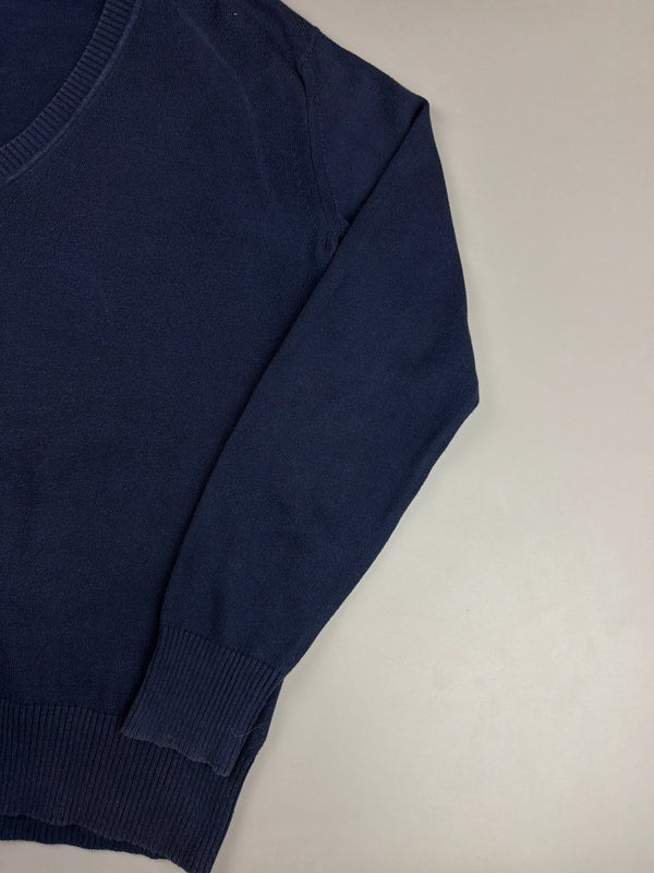 Thomas Burberry Archive V-Neck Knit - Navy Blue