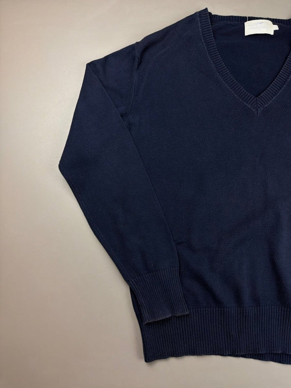 Thomas Burberry Archive V-Neck Knit - Navy Blue