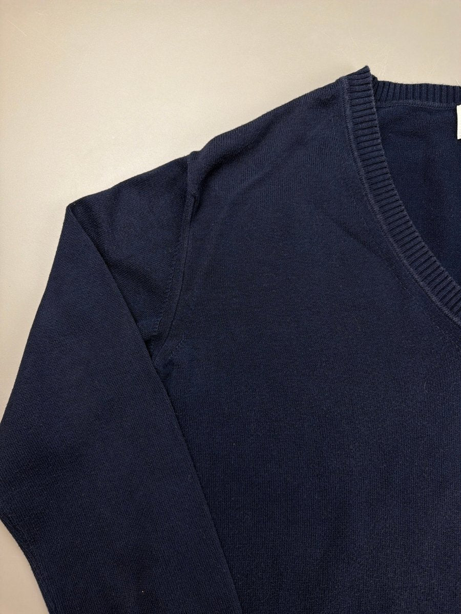 Thomas Burberry Archive V - Neck Knit - Navy Blue - Past Pieces