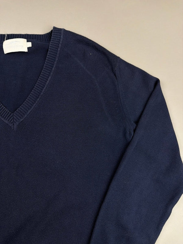 Thomas Burberry Archive V-Neck Knit - Navy Blue
