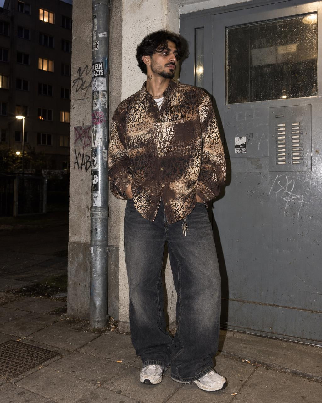 Alpenland Outdoor Vintage Graphic Text Print Longsleeve Shirt - Brown / Black - Past Pieces