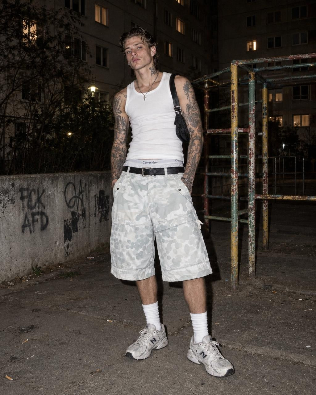 G-Star Raw Baggy Camo Cargo Shorts - Snow White / Light Grey - Past Pieces