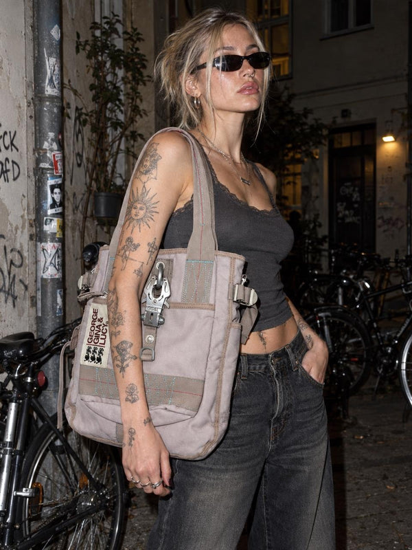 George Gina & Lucy "Little Sushi" Nylon Tote Bag - Dusty Pink / Taupe