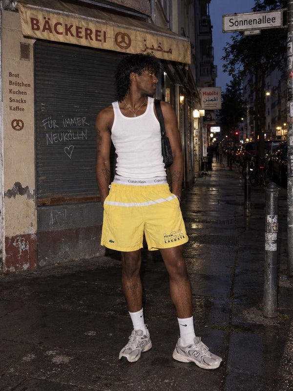 Lacoste Y2K "L.C.L Since 1933" Swim Shorts - Pastel Yellow / Cream