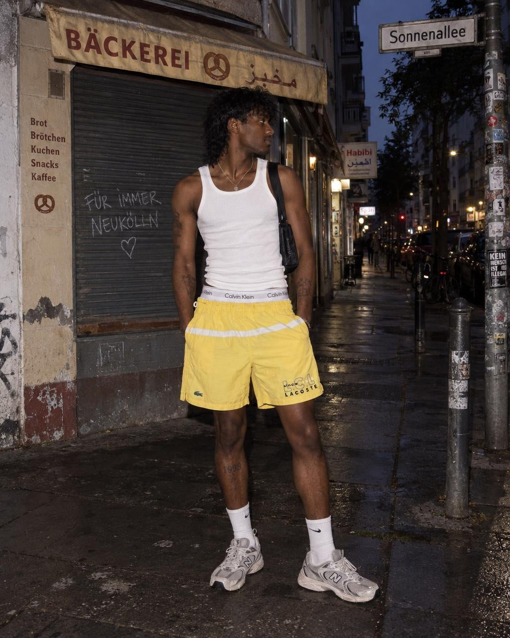 Lacoste Y2K "L.C.L Since 1933" Swim Shorts - Pastel Yellow / Cream - Past Pieces