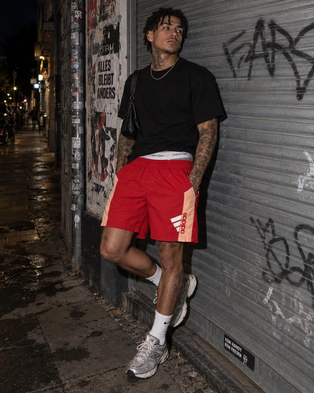 Adidas Y2K Embroidered Logo Swim Shorts - Red / Peach Orange – getragen