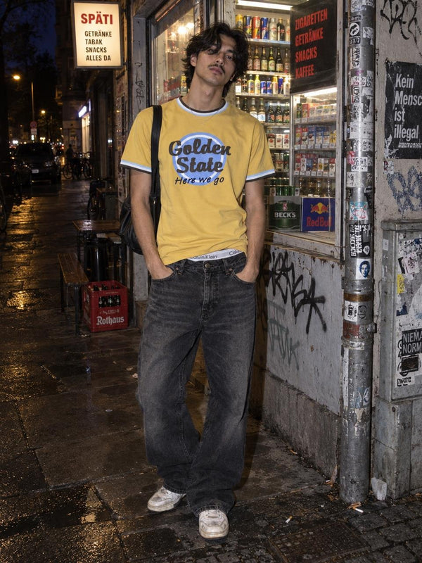 Signum Y2K "Golden State" Ringer Graphic Tee - Yellow / Light Blue