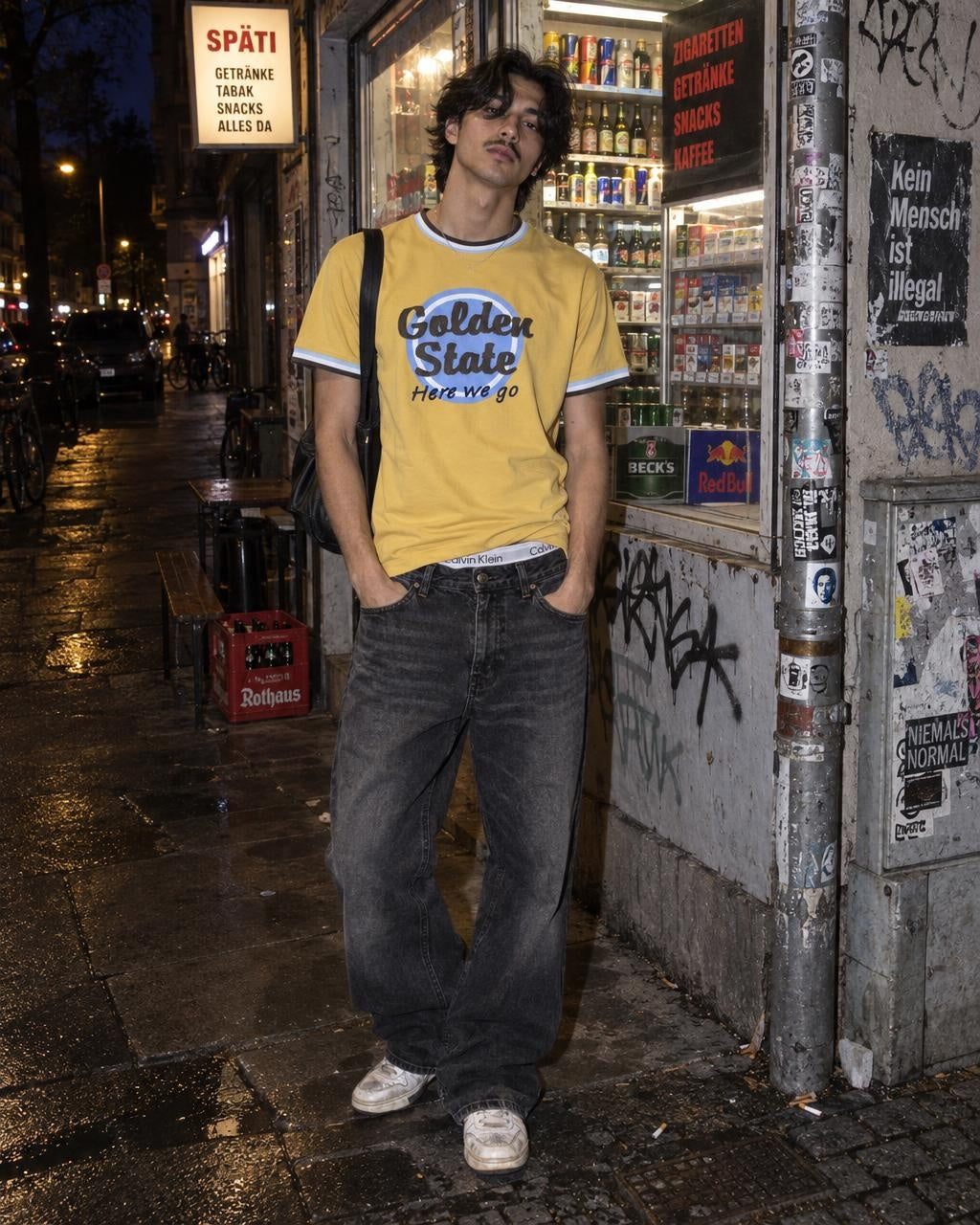 Signum Y2K "Golden State" Ringer Graphic Tee - Yellow / Light Blue – getragen