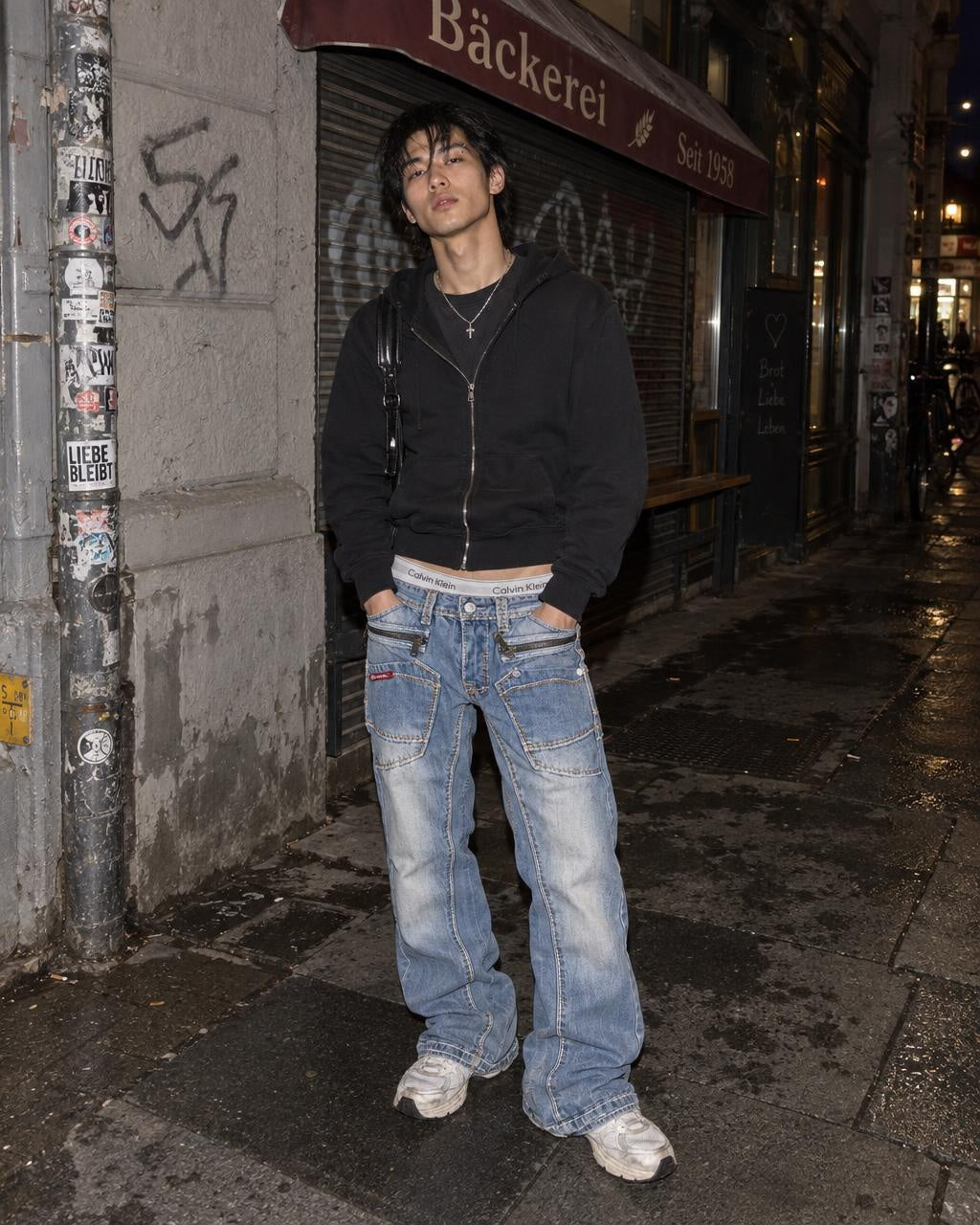 R-Neal Y2K Baggy Cargo Denim Jeans - Light Blue Washed – getragen