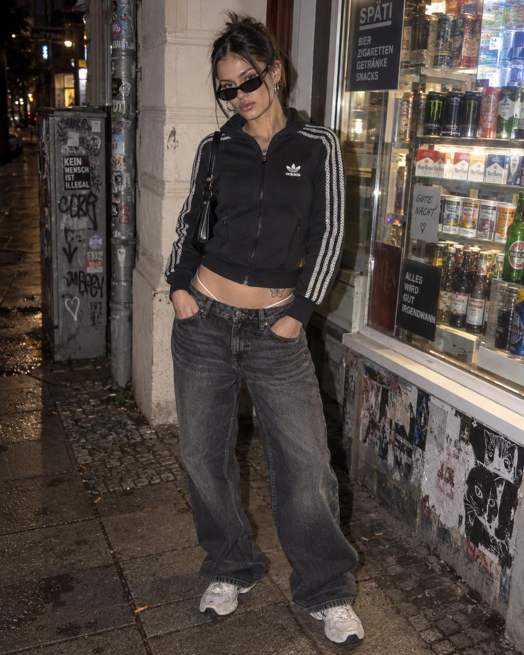 Adidas Originals Y2K Hooded Trackjacket - Black / White - Past Pieces