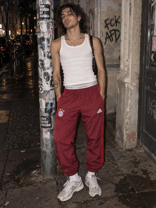 Adidas FC Bayern Munich Three-Stripes Trackpants - Burgundy / Red