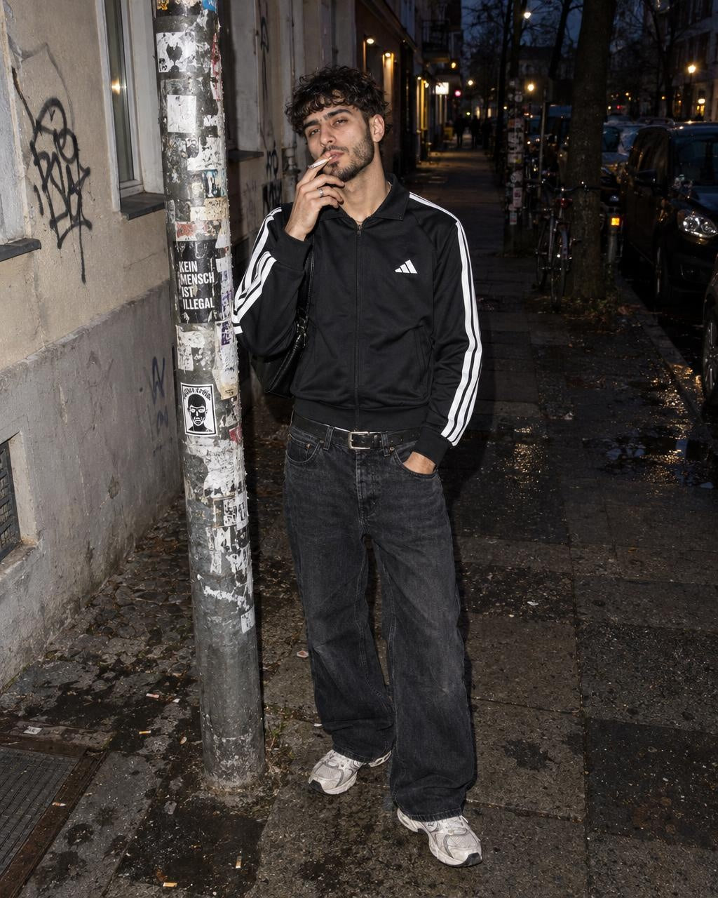 Adidas Three-Stripes Bomber Trackjacket - Black / White - Past Pieces