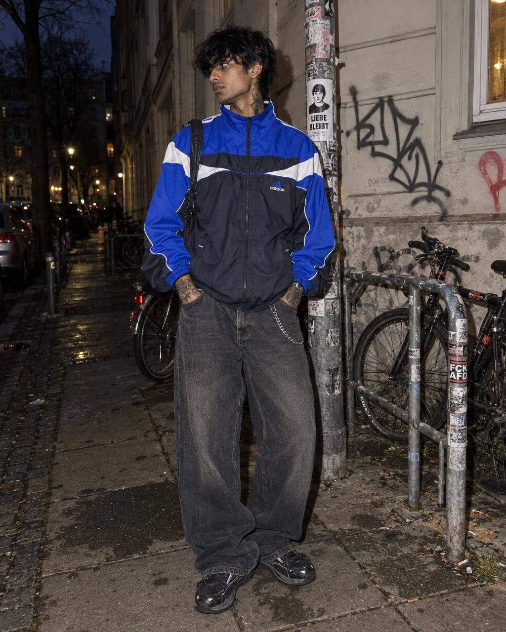 Adidas Y2K Colorblock Trackjacket - Royal Blue / Navy / White - Past Pieces