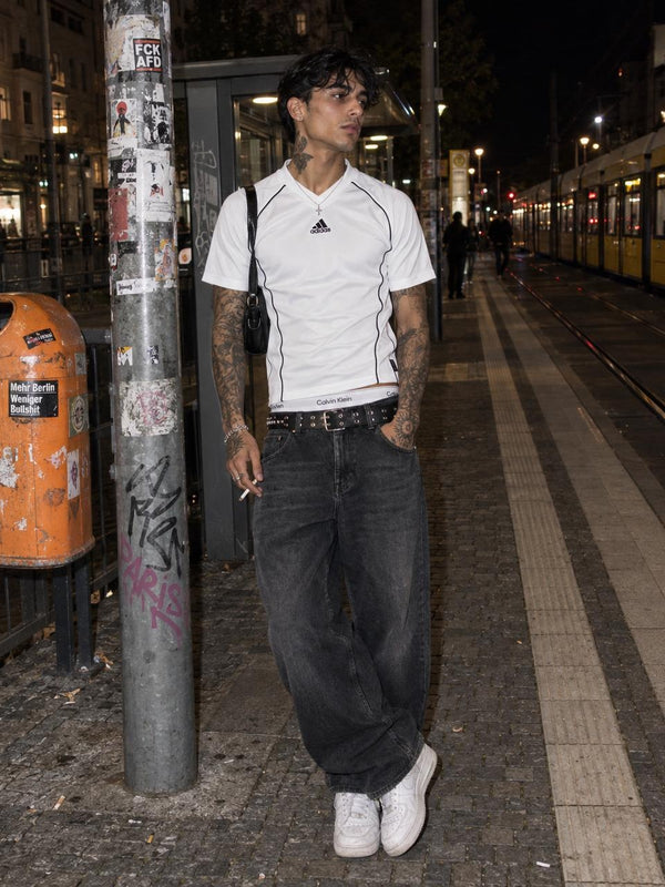 Adidas Y2K Climalite Piped Jersey - White / Black