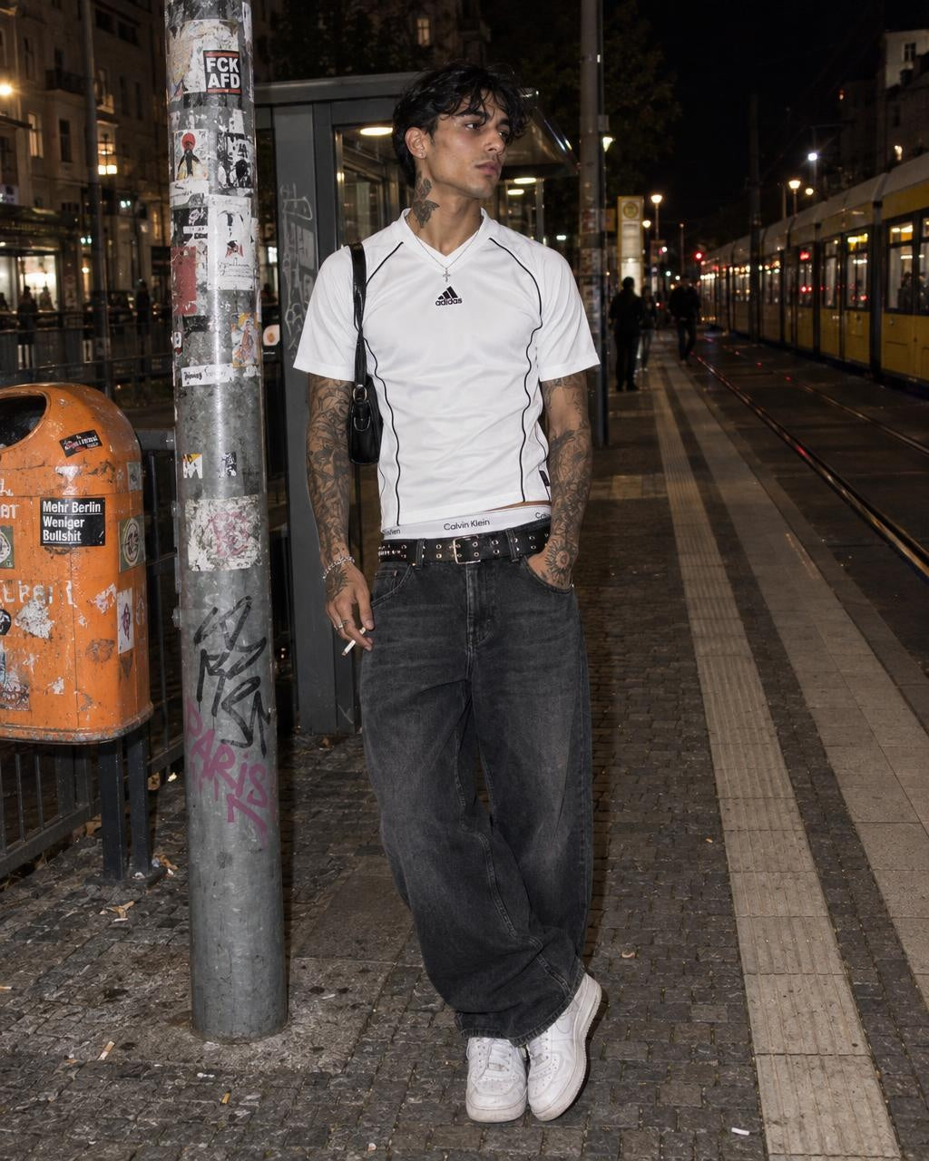 Adidas Y2K Climalite Piped Jersey - White / Black - Past Pieces