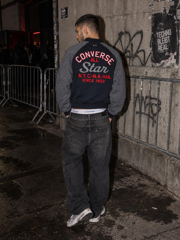 Converse All Star "Chuck Taylor" Varsity Sweat Jacket - Navy / Grey