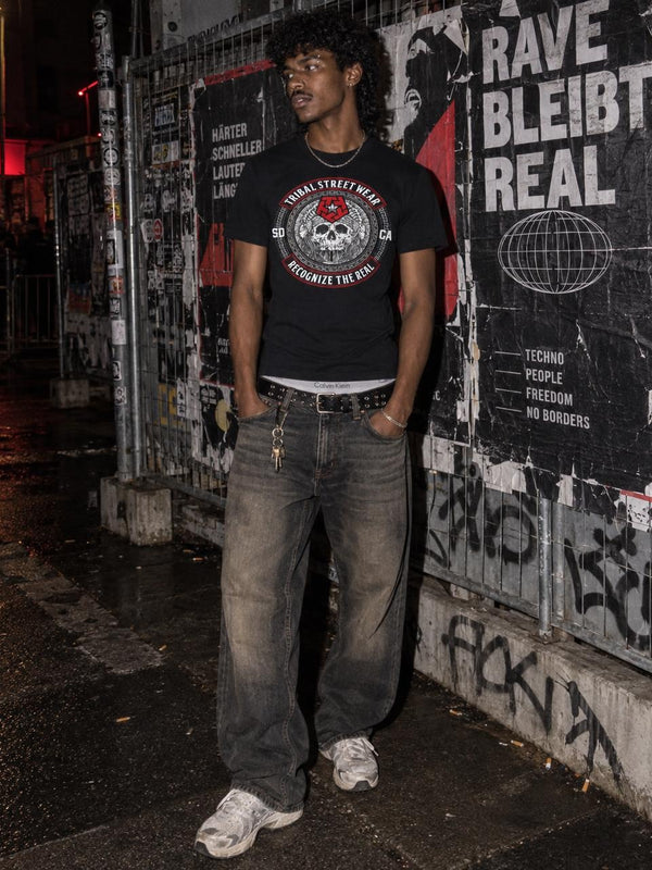 Tribal Gear Y2K "Recognize the Real" Graphic Tee - Black / Red
