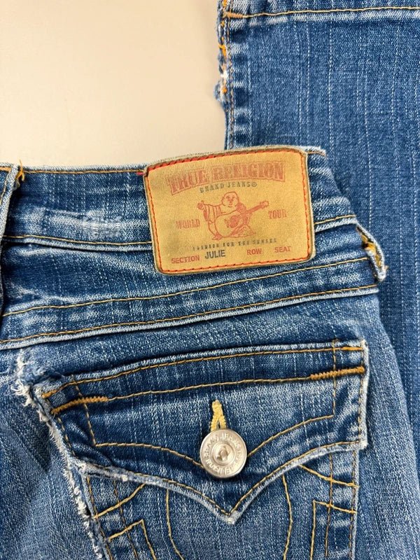 True Religion Archive "Julie" Low Waist Slim Jeans - Whiskered - Past Pieces